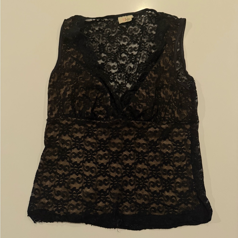 Blush Black Lace Tank Top